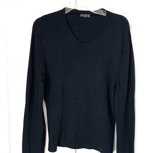 SWEATER  SILK LONG SLEEVE V NECK Deep Black Knitwear Classic V Neck Lovely Feel